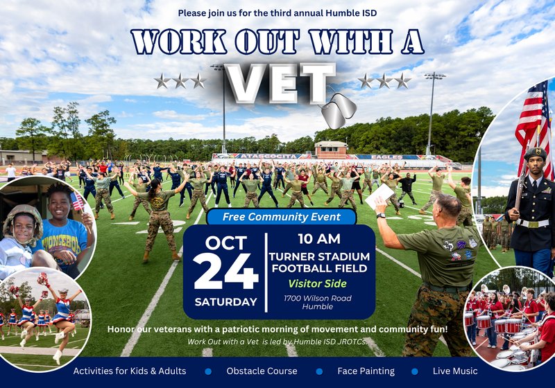 Work Out with a Vet flyer for 10 am October 24 at Turner Stadium