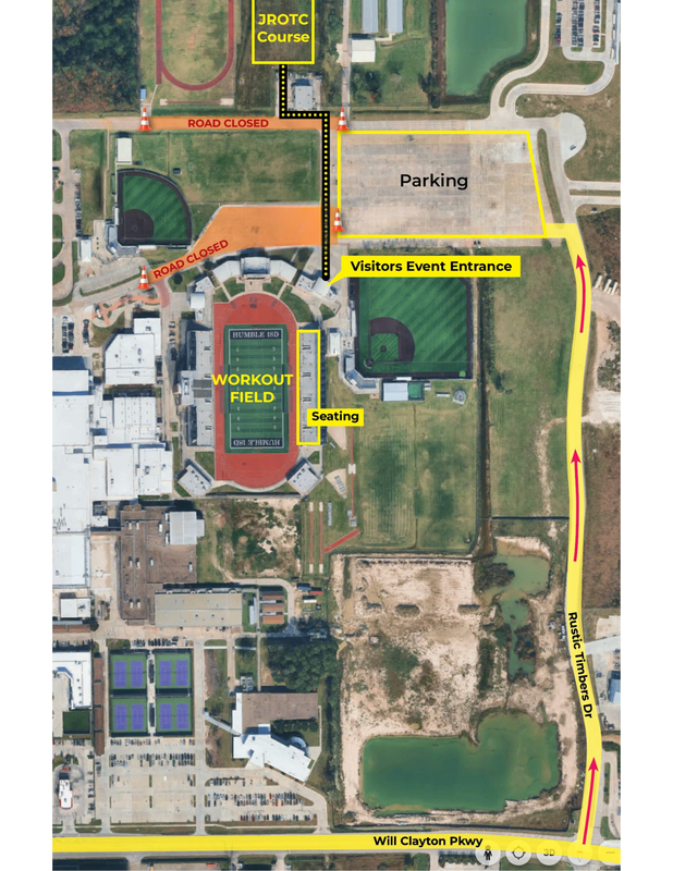 Parking and entrance map for work out with a vet
