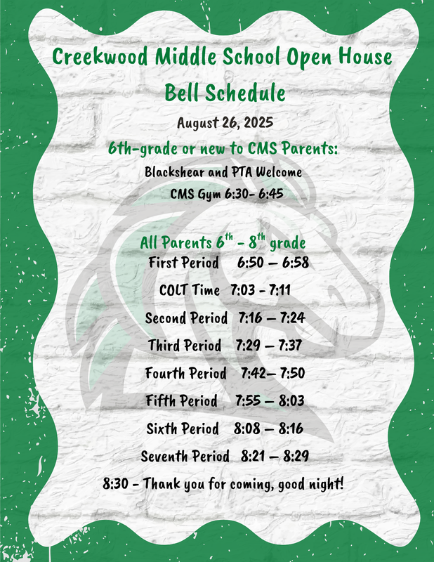 Open House Bell Schedule