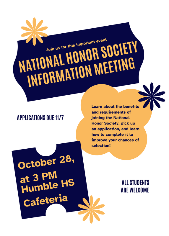 National Honor Society Information Meeting  Flier