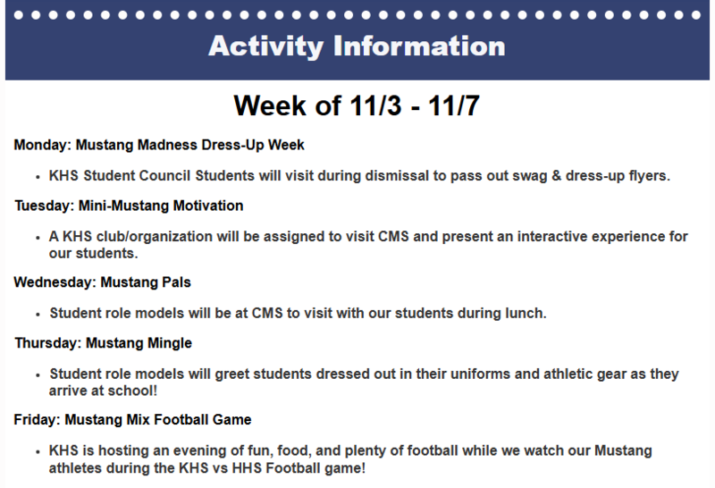 Future Mustang Week Activities