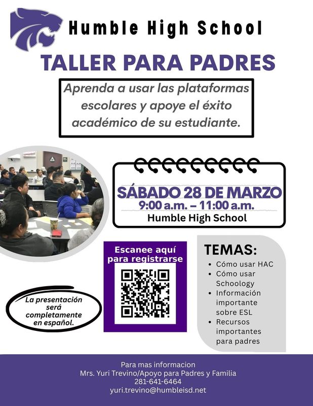  Taller para Padres flier