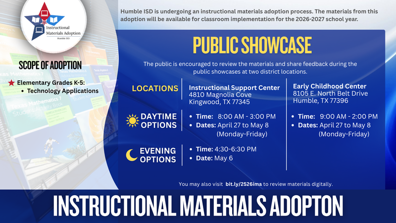 Instructional Material Adoption English Flyer