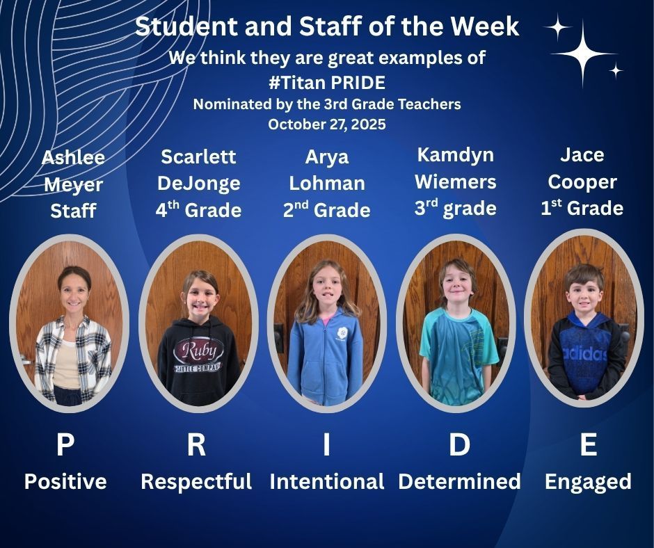 Student and Staff of the Week 10/27/25