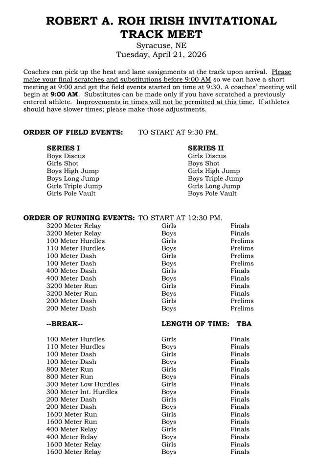 order of events