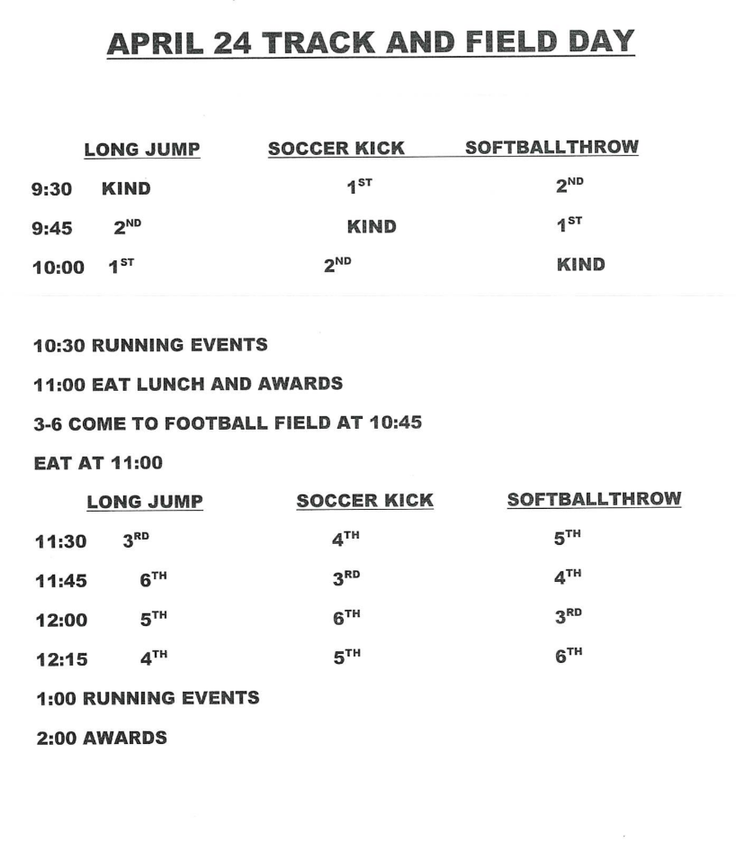 Elementary Track and Field Day