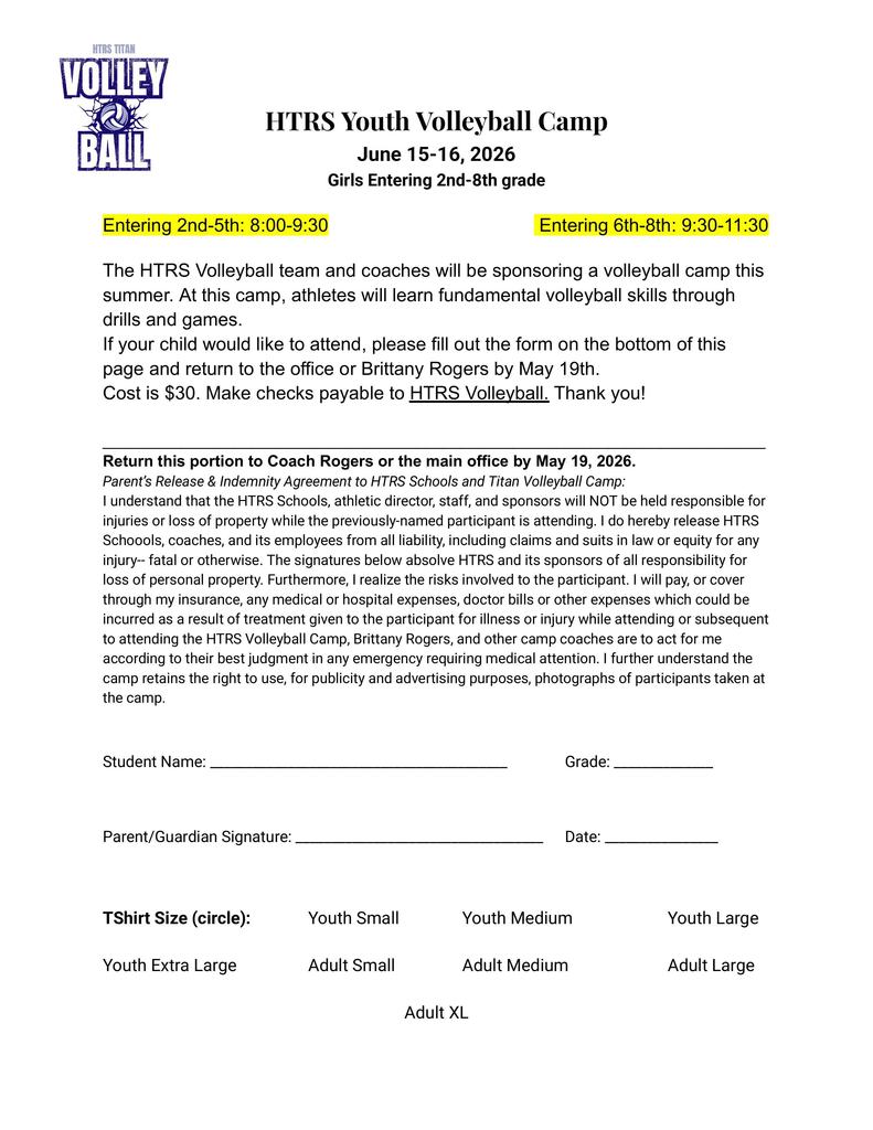 Youth Volleyball Camp.5.13.26