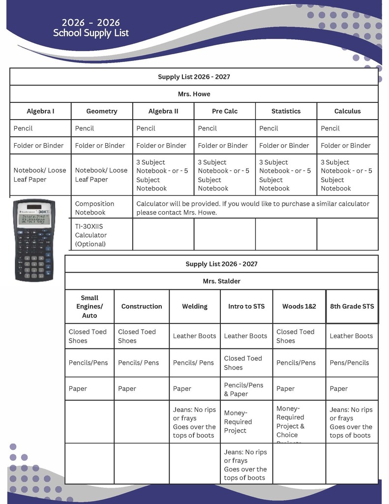 School Supply LIst