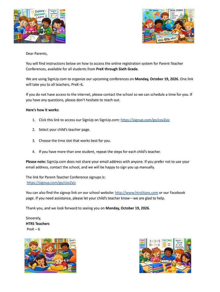 Oct 19 2026 Parent- Teacher Conference Sign Up