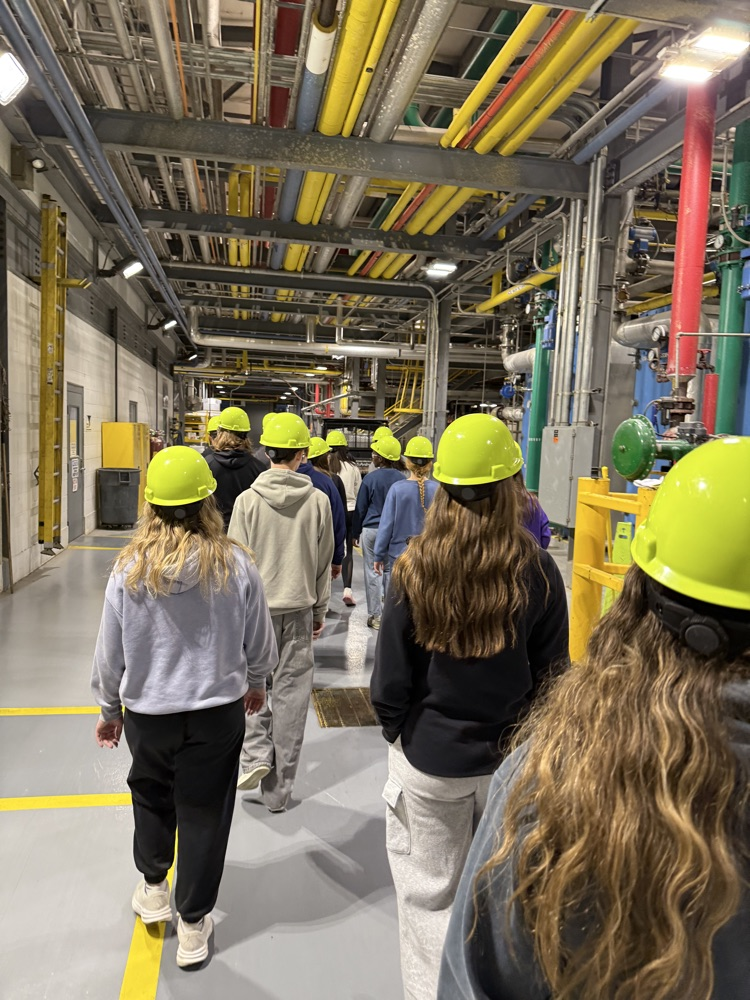 Students inside the ethanol plant