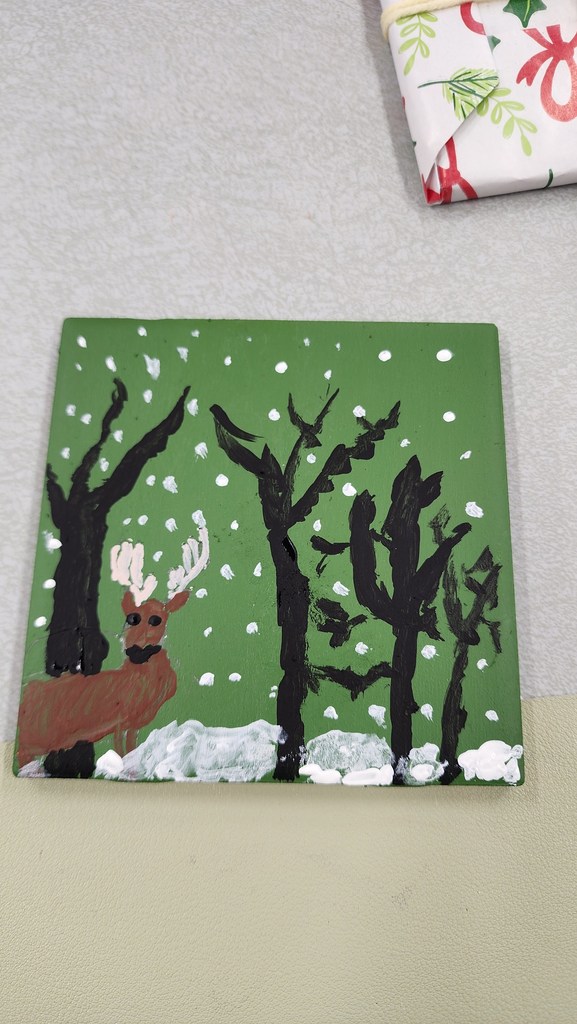 Here is a free handed painting, no reference needed for these little artists.