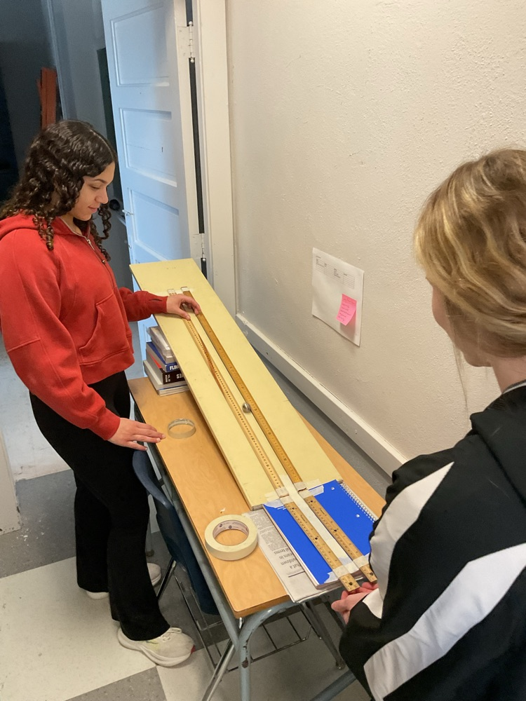 Students preparing to make measurements  