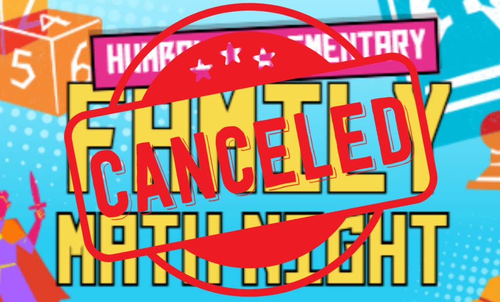 Math night canceled