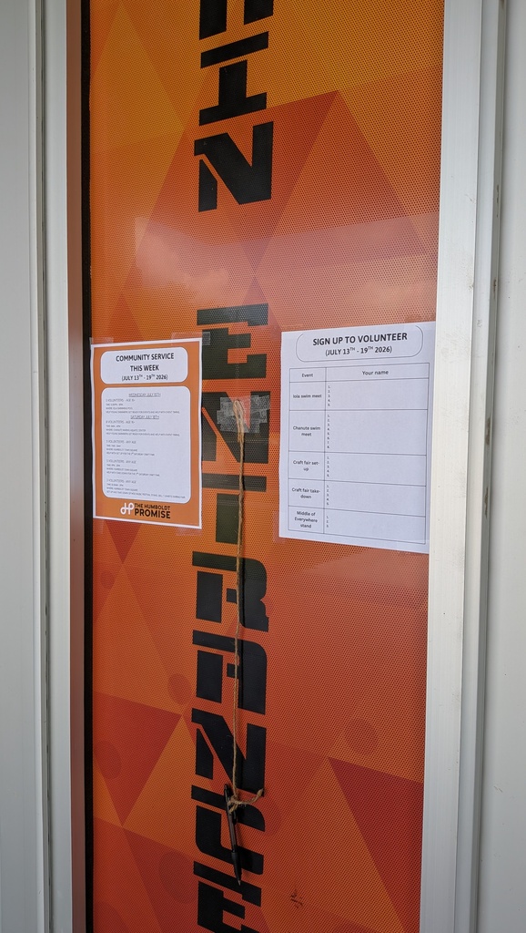 Sign up sheet for community service 