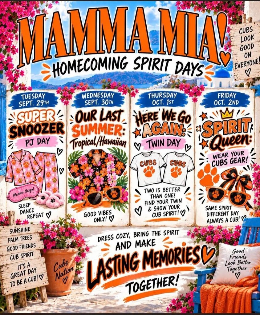 Mamma Mia Homecoming Spirit Days