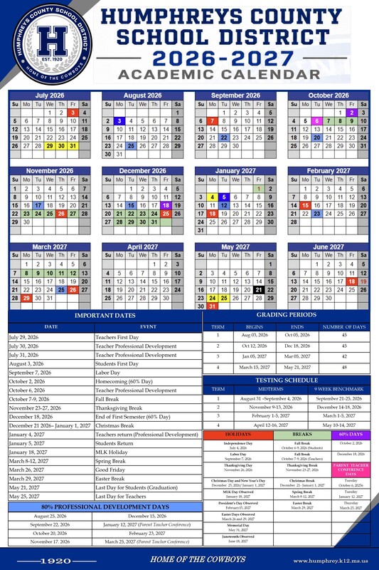 2026-2027 Academic Calendar
