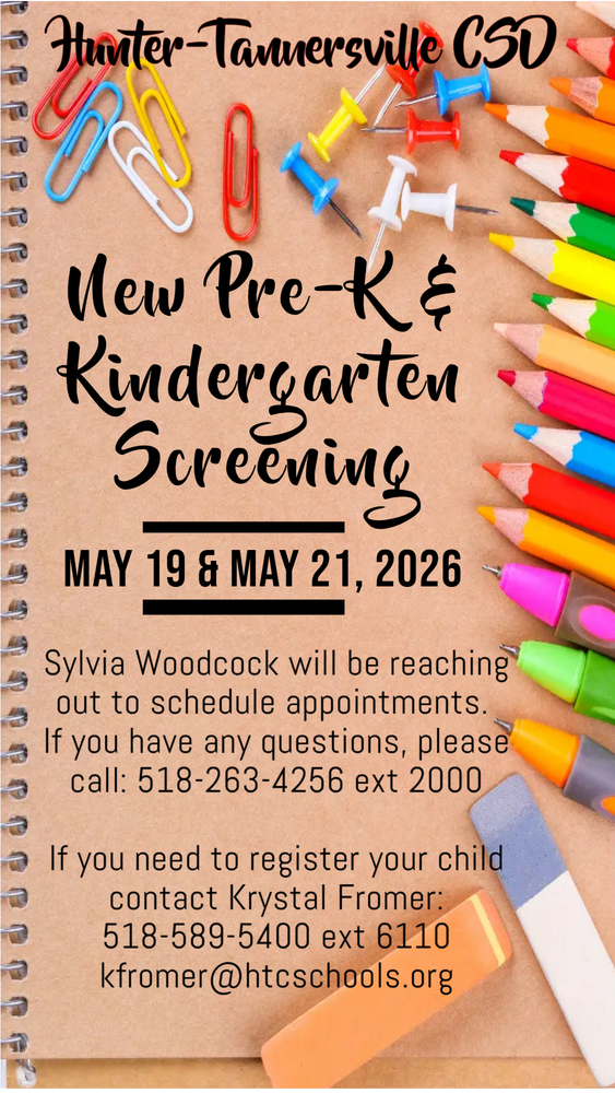 New Pre-K & Kindergarten Screening