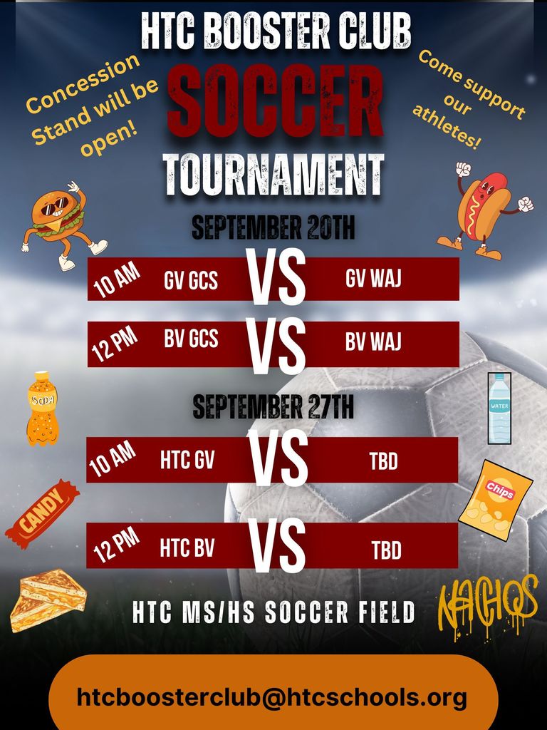 HTC Booster Club Soccer Tournament September 20th!