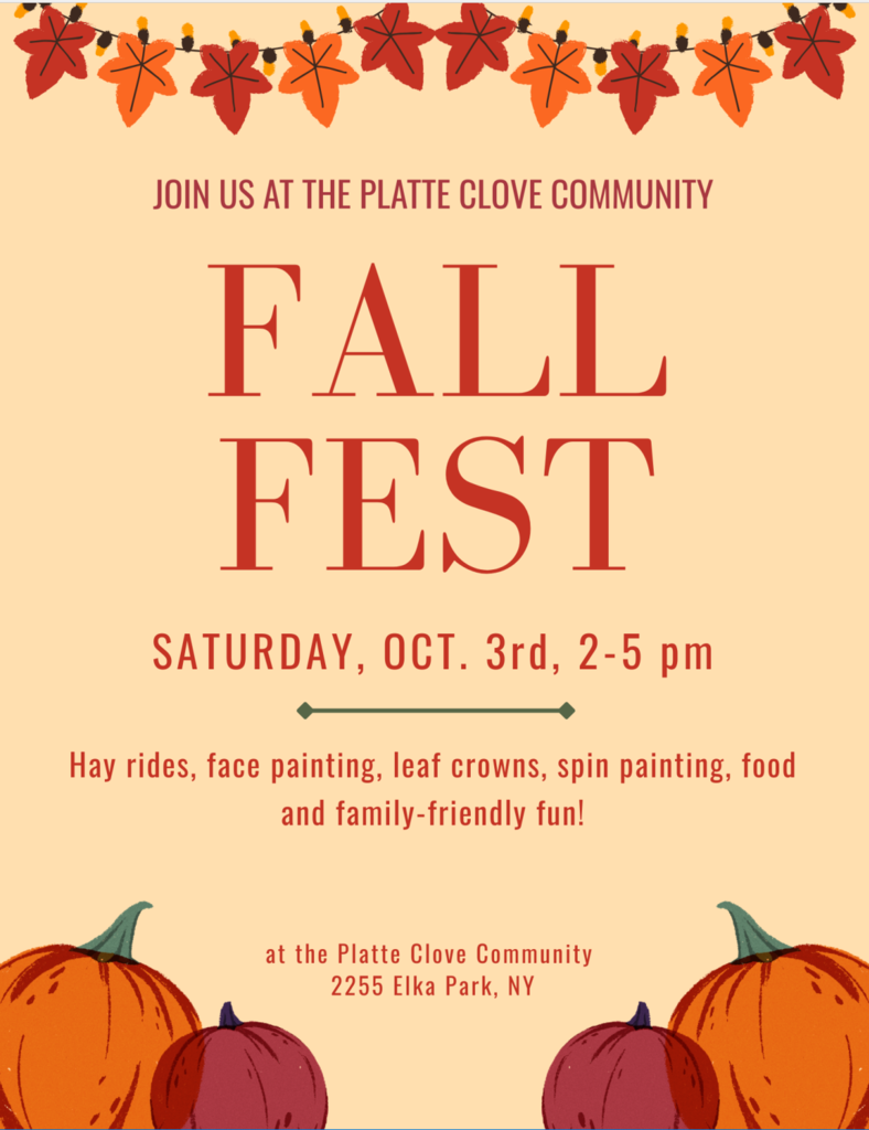 October 3rd: Fall Fest Platte Clove