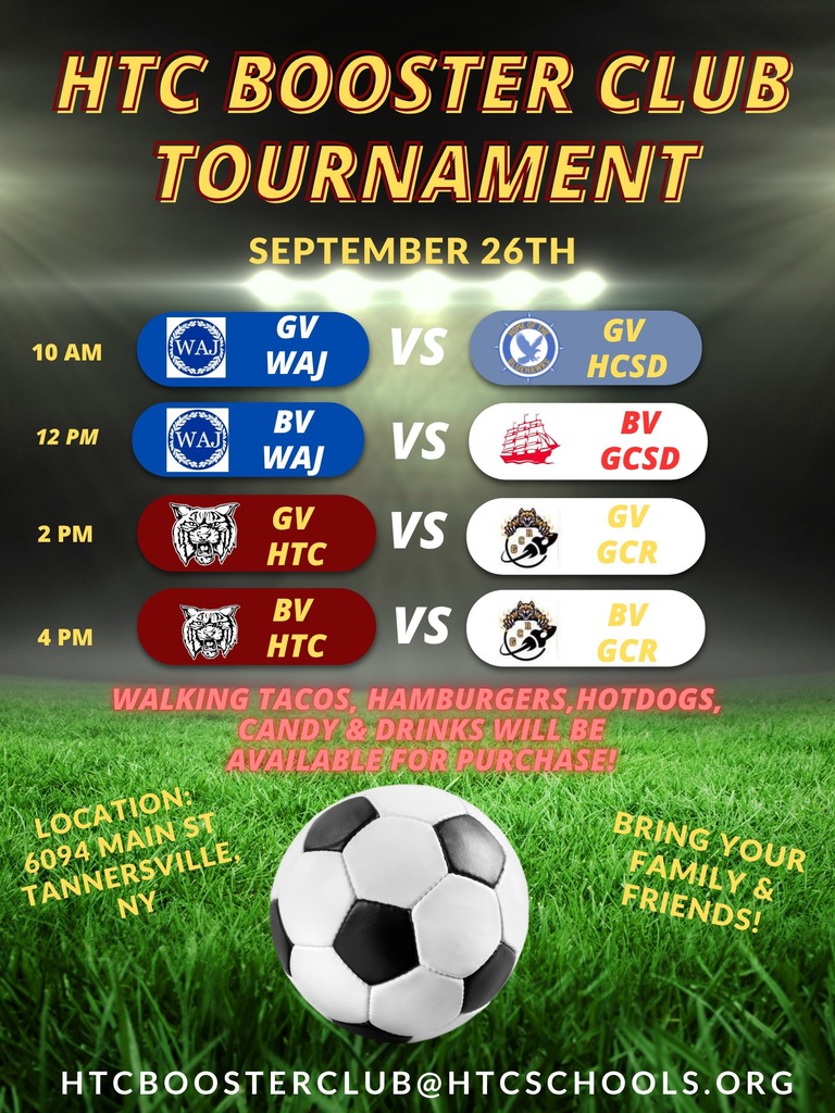 HTC Booster Club Soccer Tournament September 26th!