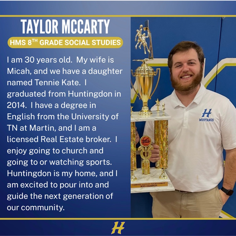 Taylor McCarty, 8th grade HMS teacher