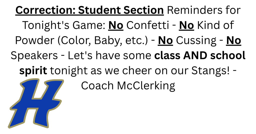 Corrected Reminders for Tonight's Game