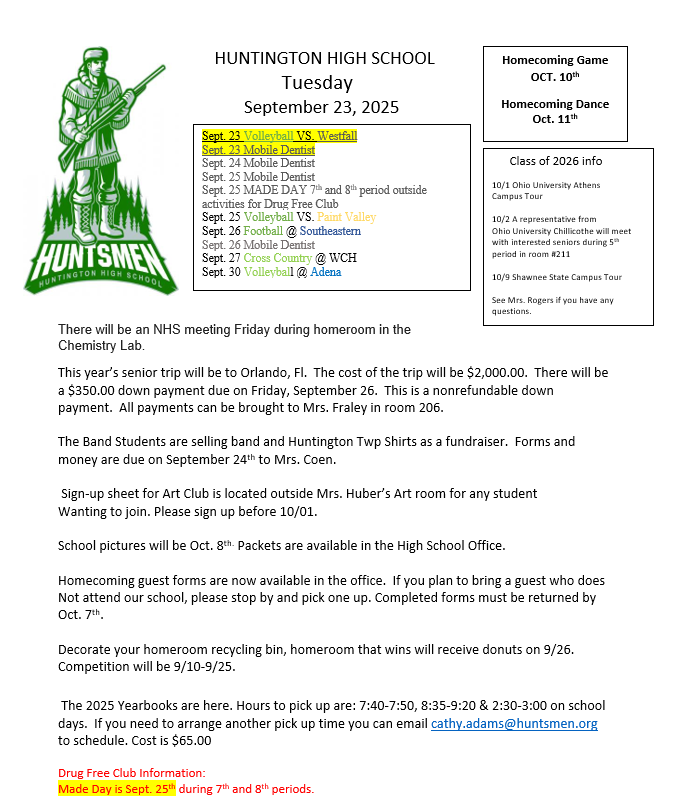 important dates