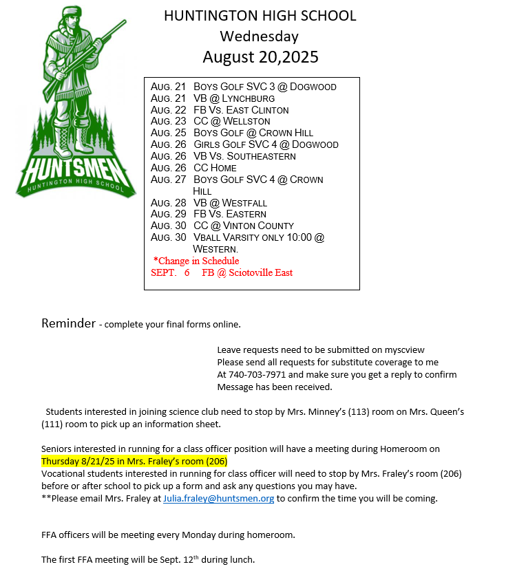 important dates