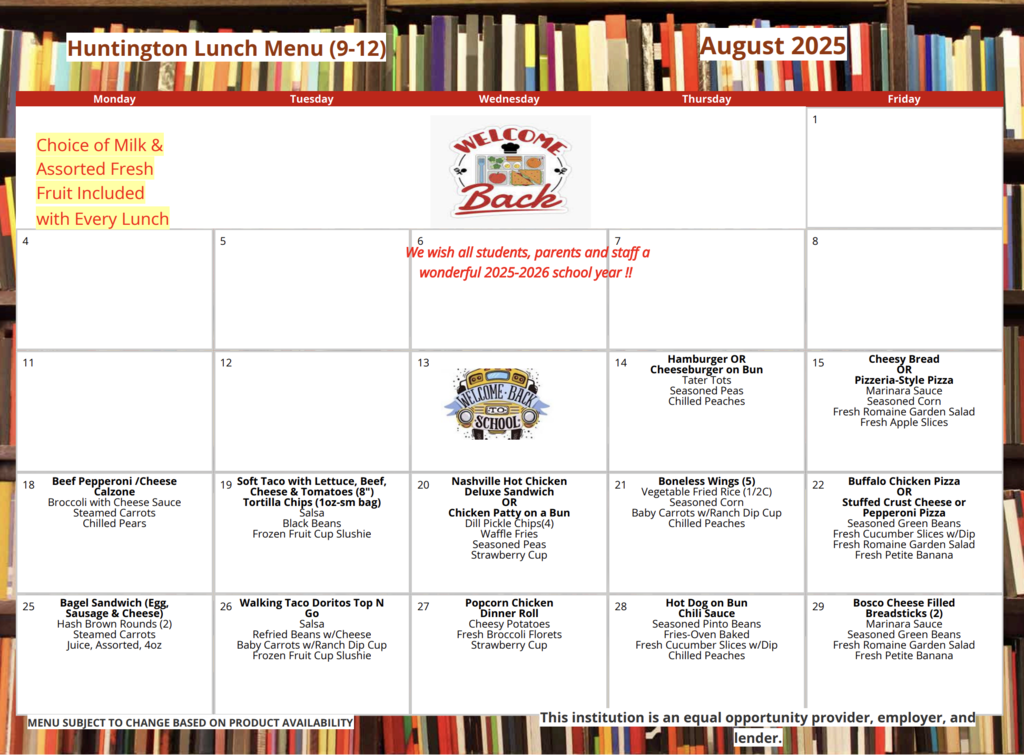 9-12 Lunch Menu