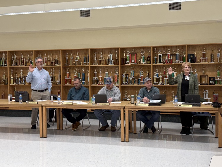 CR Mcloskey and Karla DePugh being sworn in  