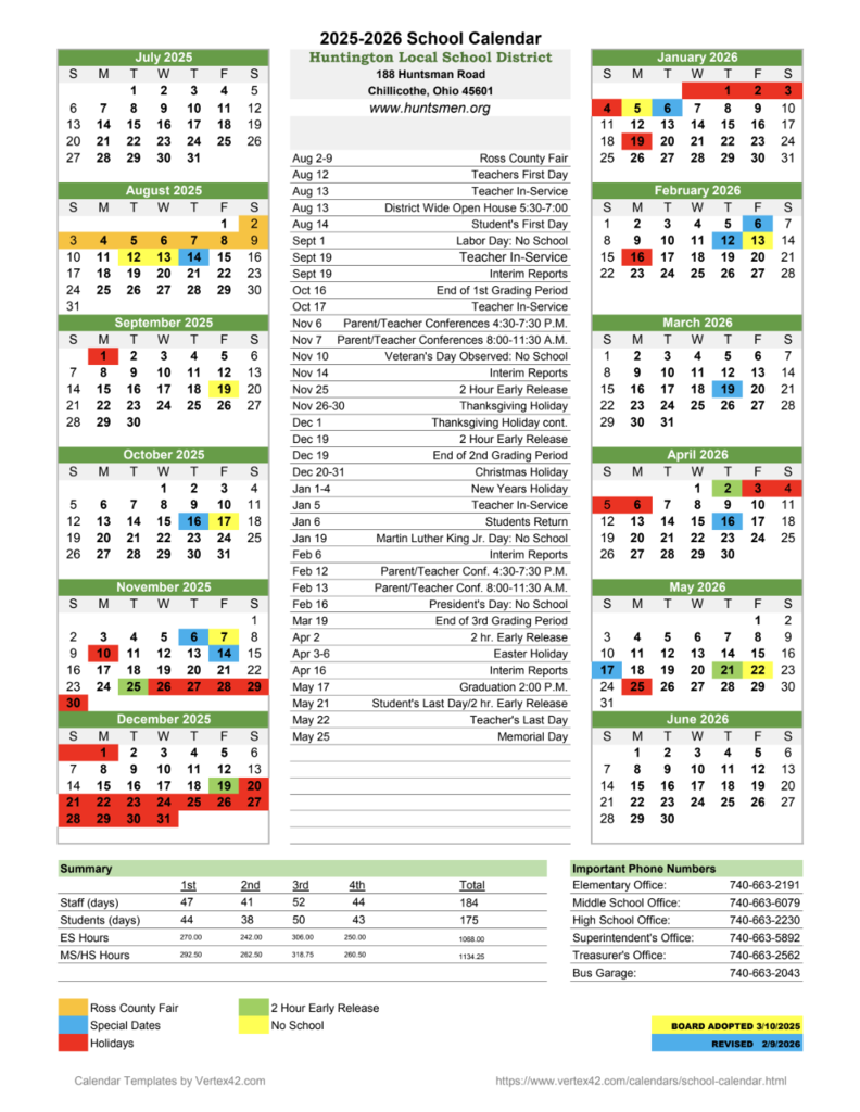 Revised Calendar