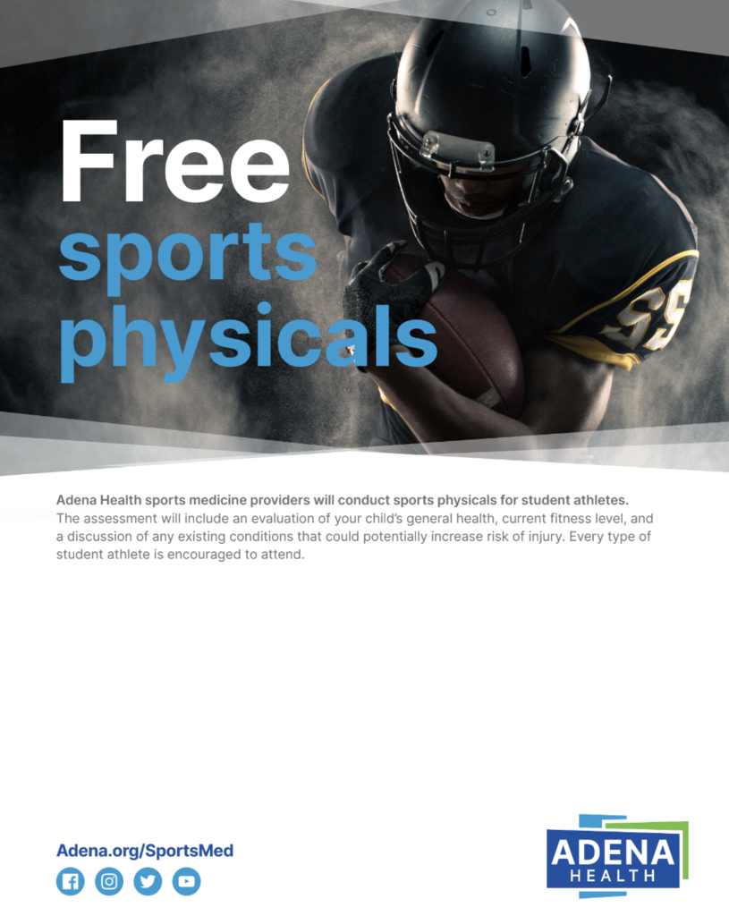 Free Sports Physicals at school on May 6th