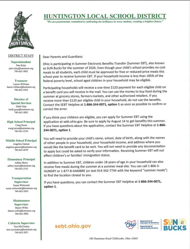 SEBT informational letter