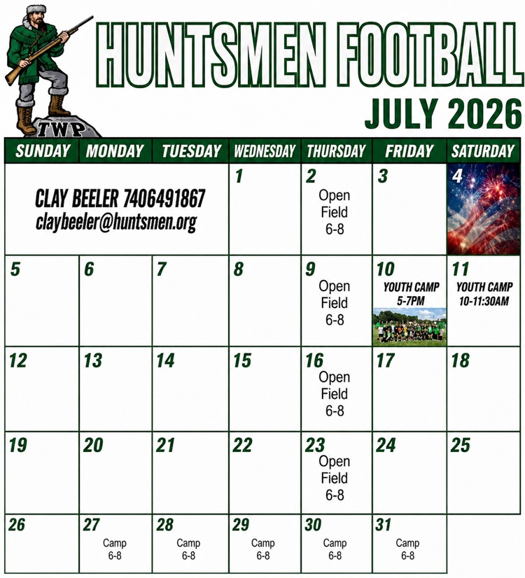 July football schedule