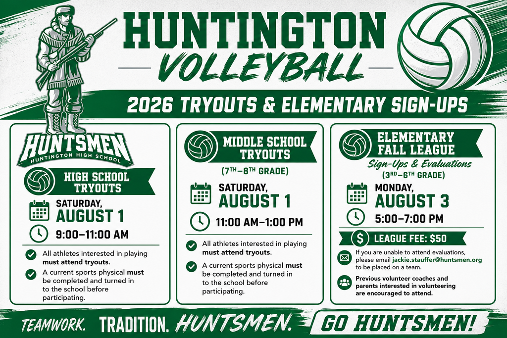 Huntington Volleyball Tryout Information