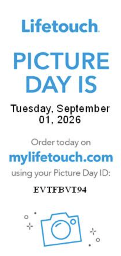PICTURE DAY IS SEPTEMBER 1