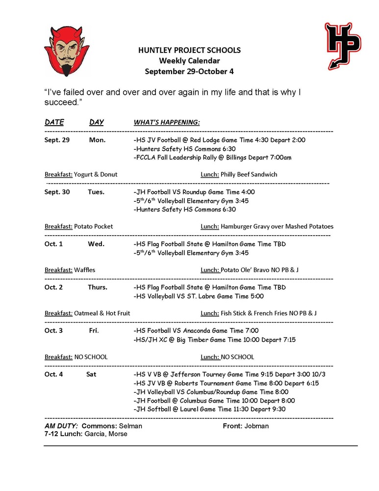 Weekly Spt. 29-October 4
