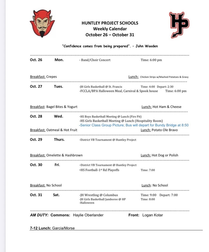 Weekly Calendar 10-26-26