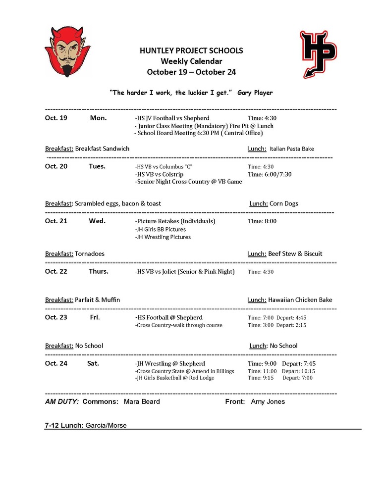 Weekly Oct. 19-24