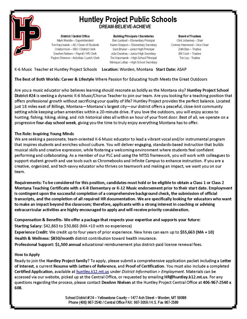 Music Job Posting