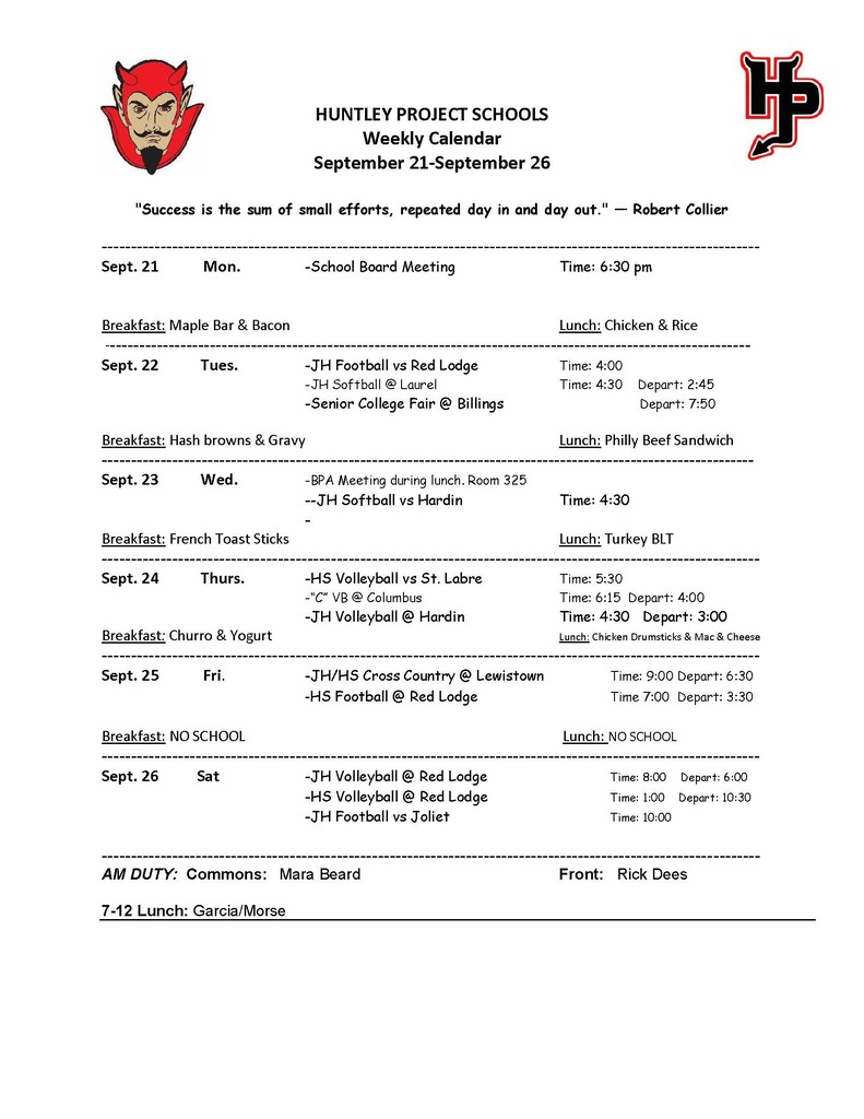 Weekly Sept. 21-26