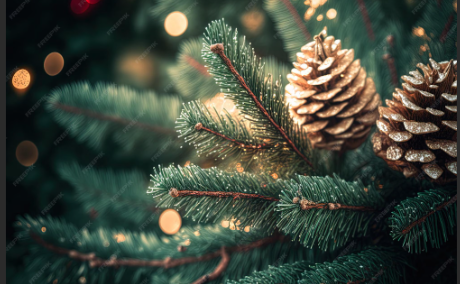 Pine tree with pine cone