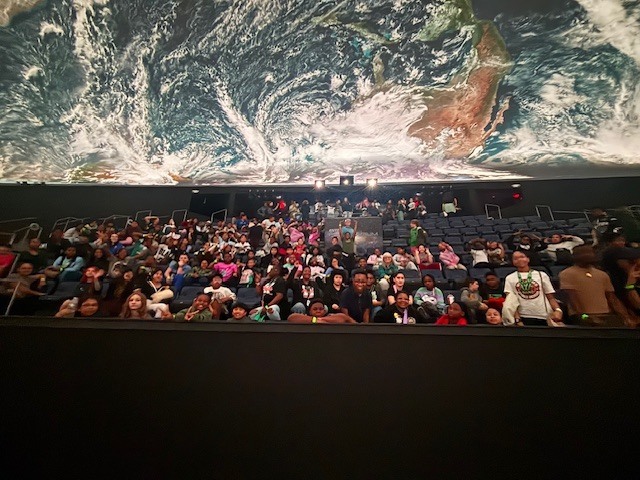 6th grade students at the Planetarium during their field trip to the US Space and Rocket Center.