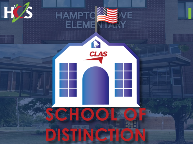 Hampton Cove Elementary with School of Distinction logo