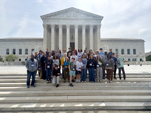 The field trip participants in front of the Supreme Court building.