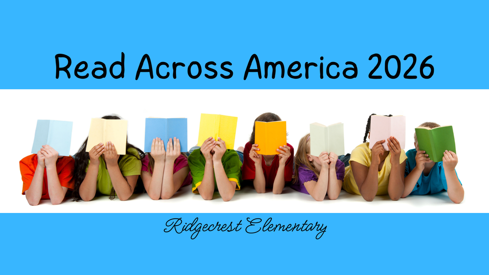 Children reading books in a row with the text Read Across America 2026