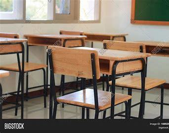 desks in a classsroom