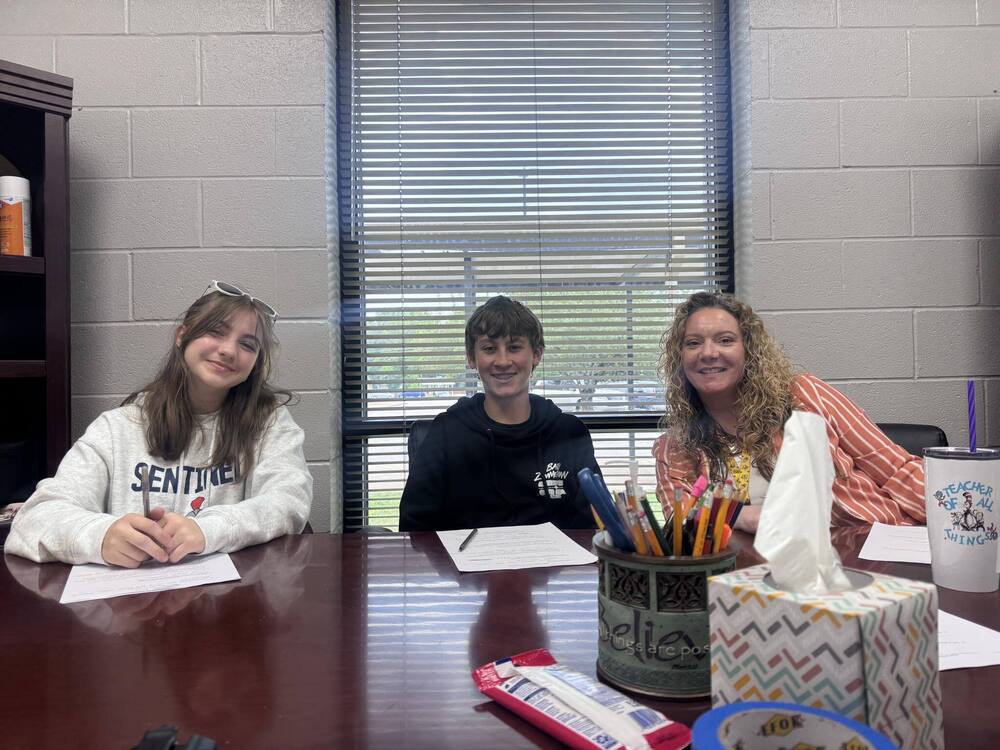 two house leaders with Mrs. Ledesmas sitting in on house leader interviews for next year