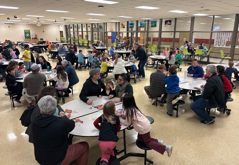 parents and students playing games