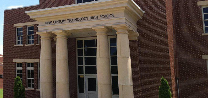 New Century Technology High School front building facade